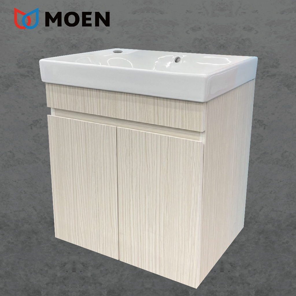 『洗樂適台南義林店』美國第一暢銷品牌MOEN一體瓷盆+發泡板浴櫃+面盆龍頭