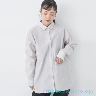 earth music&ecology 基本款素面/直條紋長袖襯衫(1N33L0A0200)