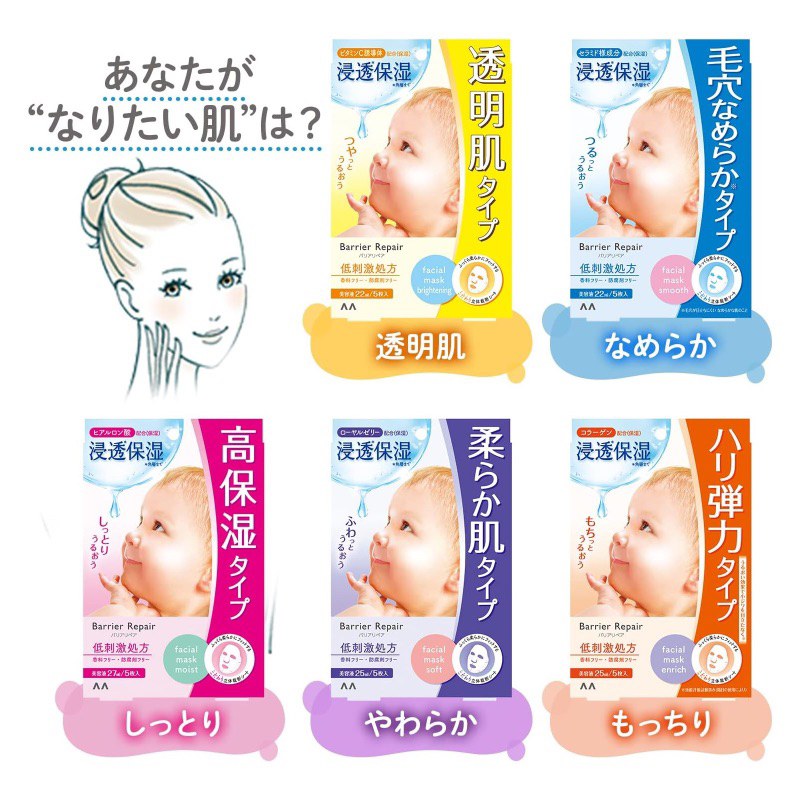 曼丹 barrier repair 嬰兒肌 保濕補水面膜 無添加