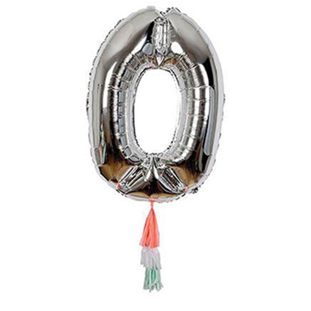 美國MERI MERI 【繽紛生日派對系列】數字0造型氣球／裝飾用品／派對用品／慶生(Songbaby)(福利品)