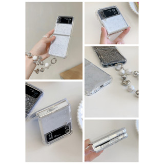 閃粉+手鏈 Samsung 三星Z Flip6 摺疊機手機殼 三星Galaxy z flip3 4 5 防摔殼 翻蓋殼