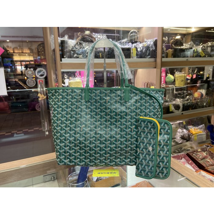 ♡精品代購♡ GOYARD 戈雅 Saint Louis 灰色圖騰拉鍊 購物袋 肩背包 手提包 托特包