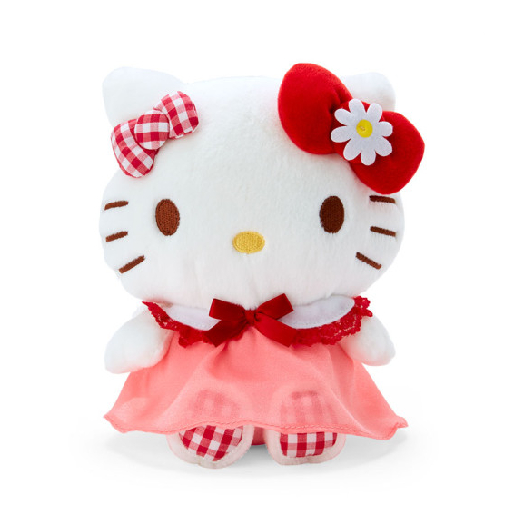 ♥小玫瑰日本精品♥ Hello Kitty 絨毛玩偶娃娃 床頭娃娃 居家擺飾 格子天使 ~ 8