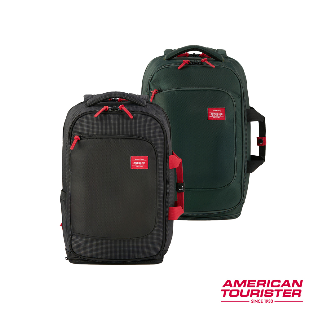 AT美國旅行者AMERICAN TOURISTER筆電後背包/旅行袋/電腦包15.6吋ASTON可擴充休閒多功能_綠/黑