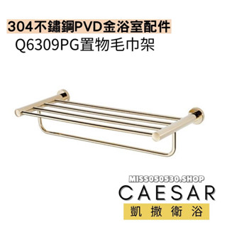 Caesar 凱撒衛浴 Q6309PG 置物毛巾架 304不鏽鋼 PVD金 浴室配件 置物架 置衣架 浴室置物衣架