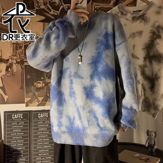 最後出清▼DR更衣室-針織衫 秋冬韓版情侶渲染印花長袖上衣 大學T 毛衣 情侶衣 男裝 韓國衣服【NL661155】