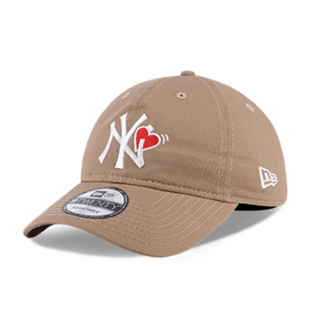 【NEW ERA】MLB NY 紐約洋基 卡其色 軟板 9TWENTY 老帽 情人節 愛心【ANGEL NEW ERA】