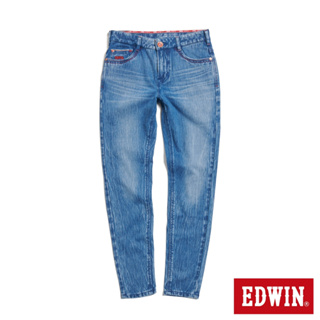 EDWIN 東京紅360°迦績棉彈小直筒牛仔褲(拔洗藍)-女款