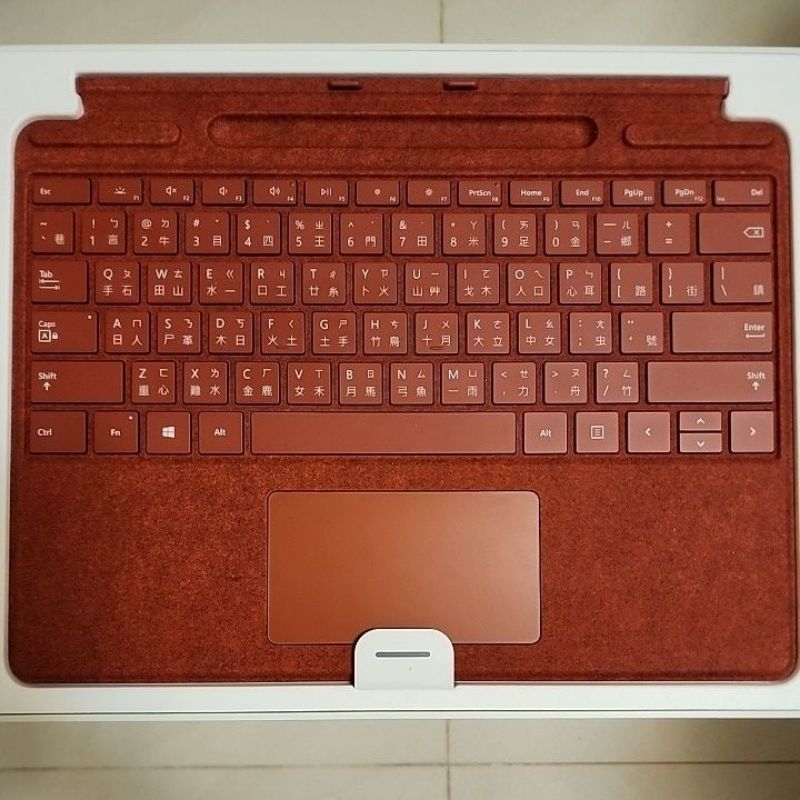 Microsoft 微軟 Surface Pro 8、9、X 原廠 中文鍵盤 注音 有筆槽 緋紅 8XA-00038