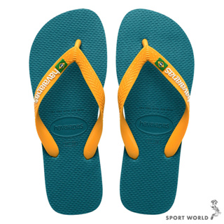 Havaianas 哈瓦仕 男鞋 女鞋 拖鞋 夾腳拖 人字拖 國旗 藍黃【運動世界】4110850-1832U