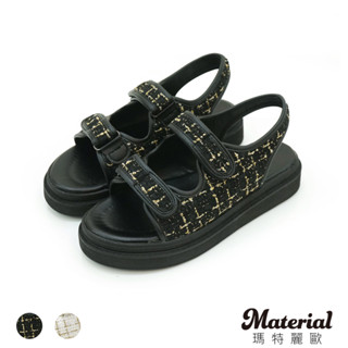 Material瑪特麗歐 【全尺碼23-27】涼鞋 MIT拼接雙帶厚底涼鞋 T5670