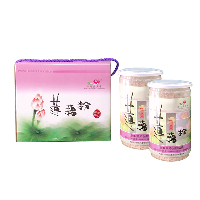 【白河農會】蓮藕粉-罐裝禮盒X1(300gX2罐/盒) 超商取貨每訂單限購3組