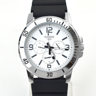 CASIO手錶 白面不鏽鋼三眼槍魚手錶 NECH32