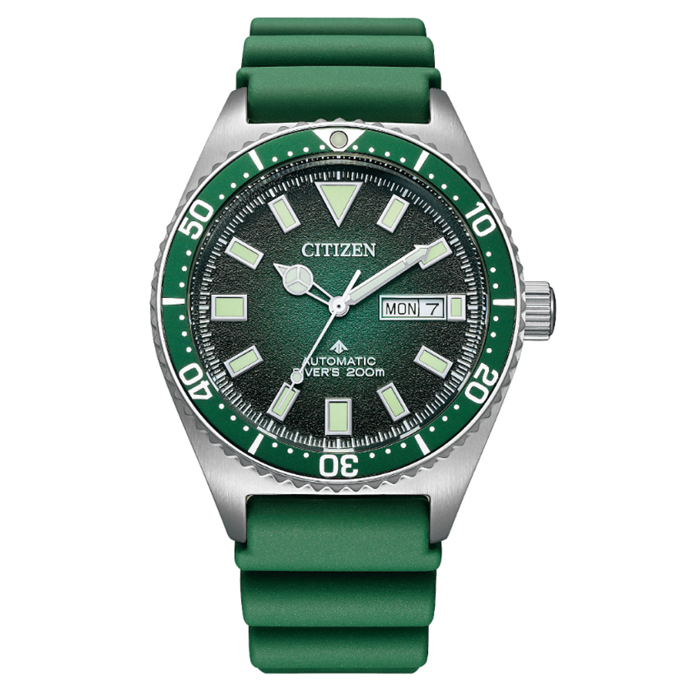 CITIZEN 星辰(NY0121-09X)PROMASTER 新NY012復古多彩 200米潛水機械錶-綠41mm