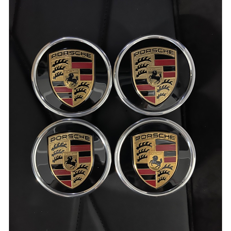 Porsche保時捷新款 輪圈蓋 76mm中心蓋 銀邊彩盾鋁圈蓋 Taycan Panamera