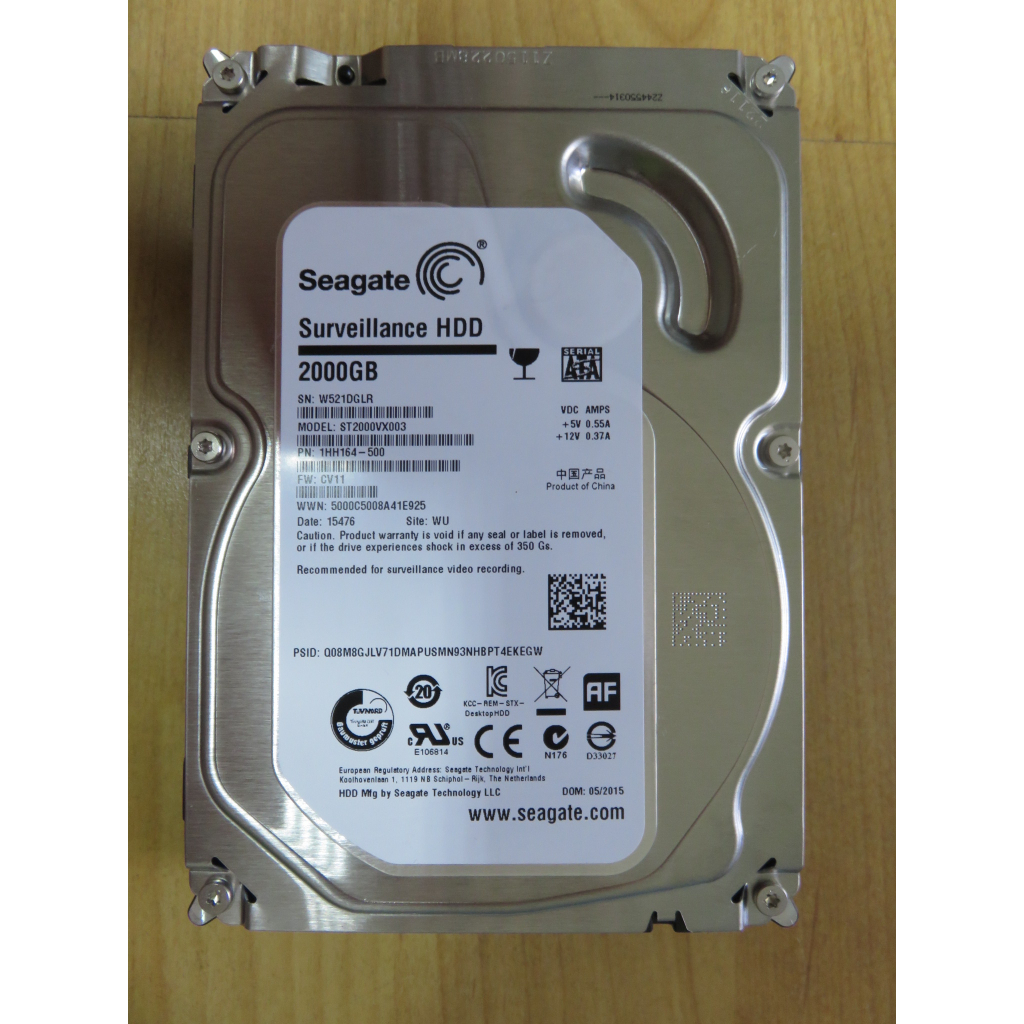 H.硬碟SATA3-Seagate ST2000VX003 2TB 5900RPM 64MB 2000GB 直購價400