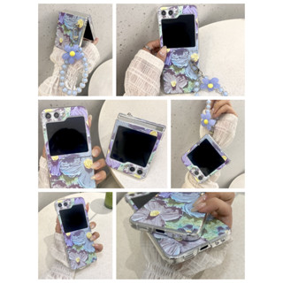 Samsung三星Z Flip4摺疊機手機殼 油畫花朵 三星Galaxy Zflip3 flip5 6翻蓋保護殼 防摔殼