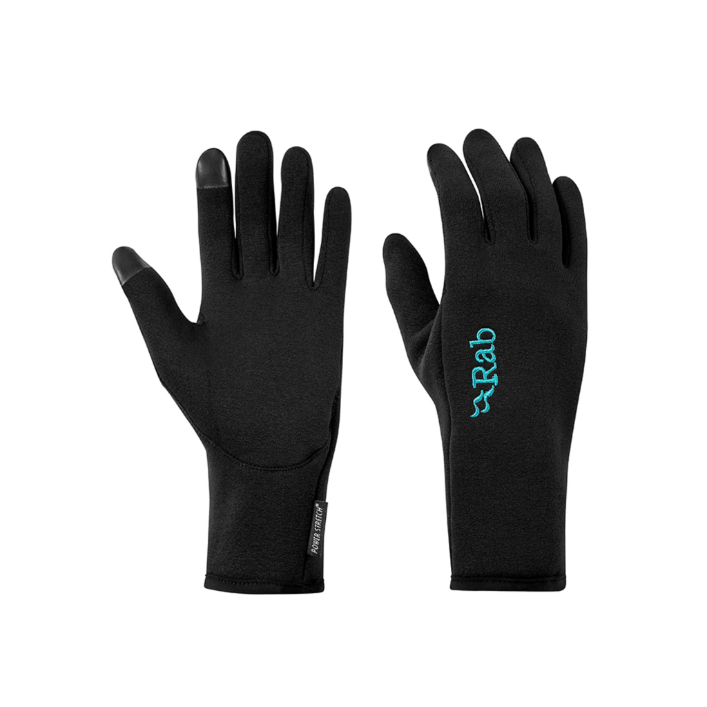 【RAB】QAH56 女款 Power Stretch Contact Glove 保暖刷毛觸控手套 黑