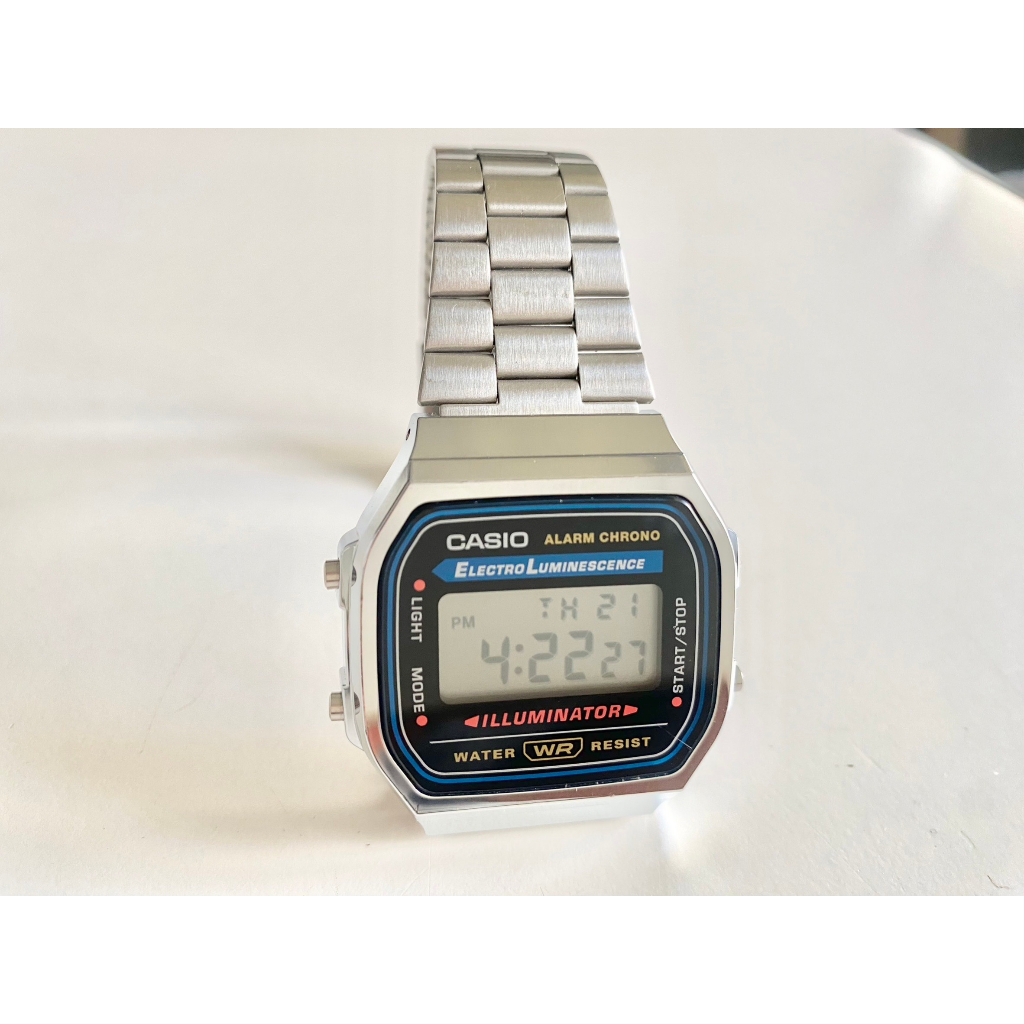 CASIO卡西歐復刻版復古潮流錶方型數位電子錶．A168WA-1