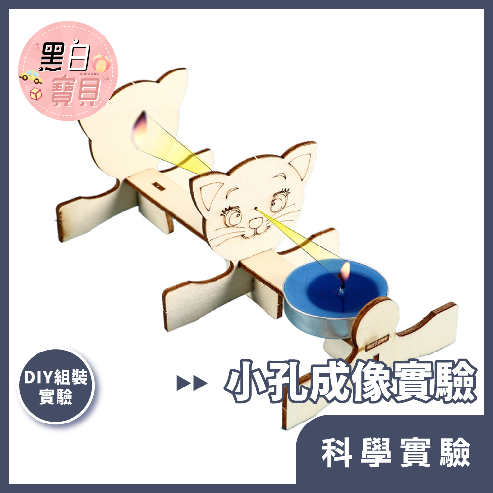 【科學DIY】小孔成像實驗 ★木製科學玩具 科學實驗 STEAM 益智玩具 教材。黑白寶貝。