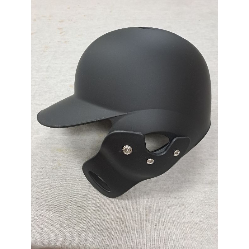 台灣製造 外銷國外 職業等級 消光黑棒球單耳右打 打擊頭盔，含C flap/C型護具