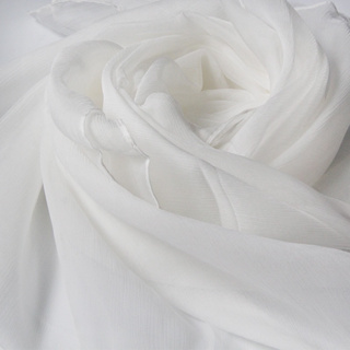 草木染 植物染 扎染專用 純白絲巾 長巾 桑蠶絲披肩