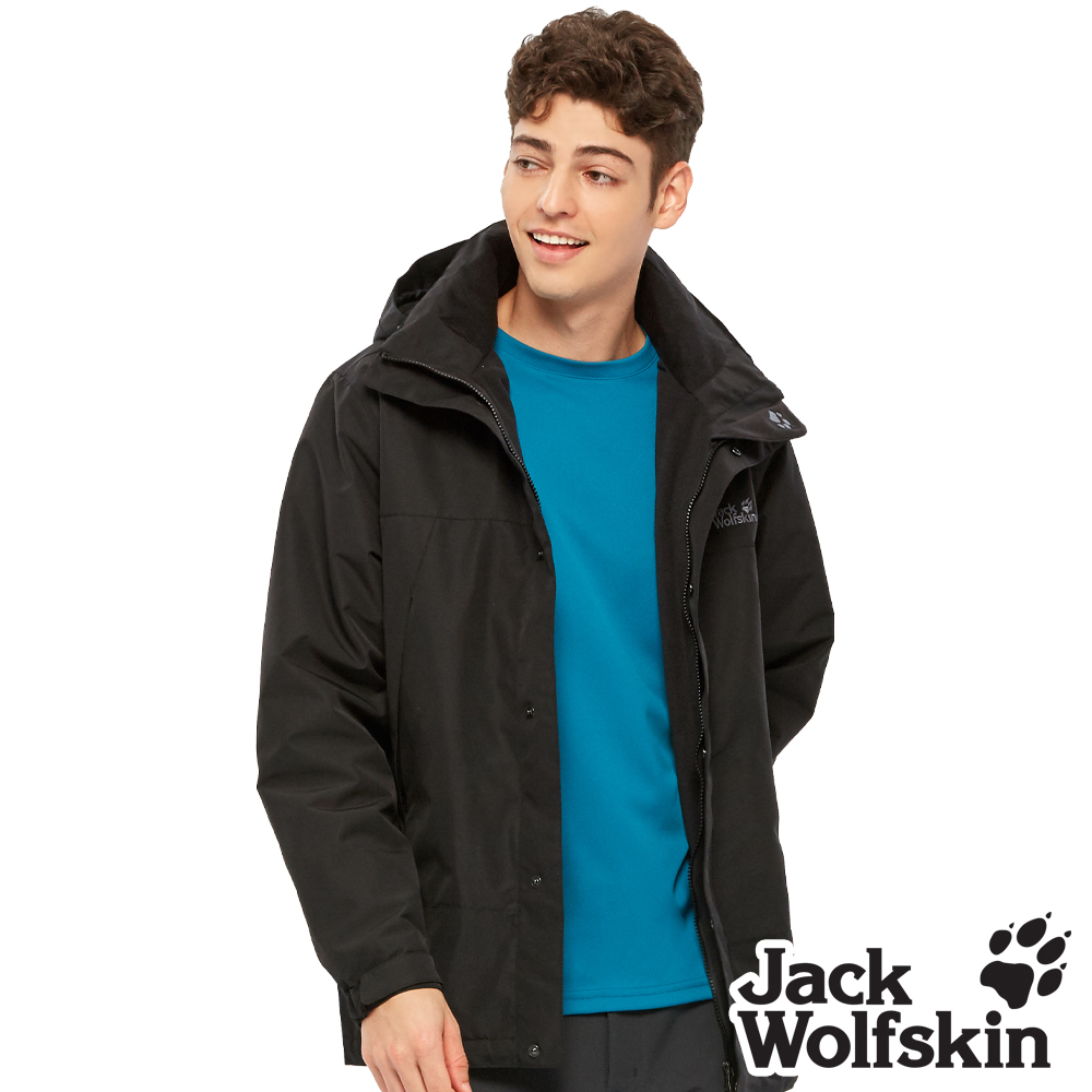 【Jack wolfskin飛狼】 男 經典款防風防潑水保暖外套 內刷毛衝鋒衣『黑』