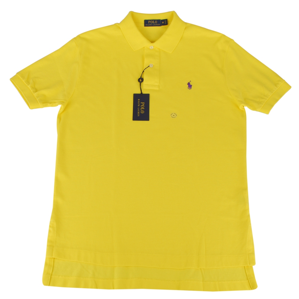 Ralph Lauren 經典戰馬短袖POLO衫(男款/黃x紫馬)