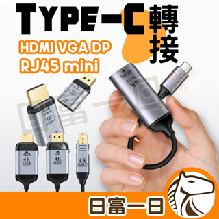 【領券免運】TYPE-C 轉 HDMI VGA DP RJ45 mini DP 轉接器 轉接頭 4K 60HZ 轉接線
