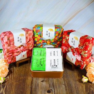 【龍源茶品】日式花布包巾茶包禮盒-杉林溪零汙染高山綠茶/高山烏龍茶包3gX20入/盒-SGS檢驗-無農藥零檢出-N.D