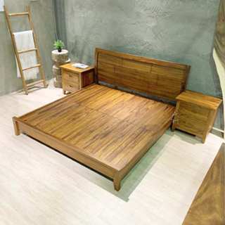A.H.furniture 全柚木方格床 打破行情 全臺最低價柚木實木床架 柚木床架 雙人床 加大雙人床 滿版實木床