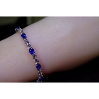 藍寶石精美氣質手鍊 藍寶石4.01ct+白寶4.98ct