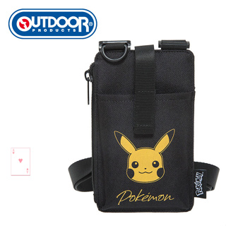 【紅心包包館】OUTDOOR Pokemon 寶可夢 頸掛包 隨身側背包 ODGO22S08BK 皮卡丘 路卡利歐