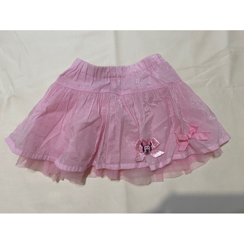 麗嬰房 x Disney 粉紅 女童 微光澤紗裙 3y