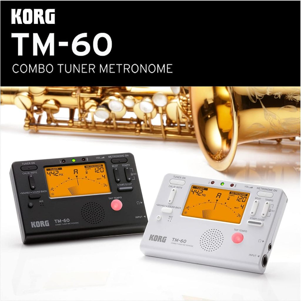 KORG 調音器節拍器可同時使用 TM-60 BK 黑白銅管樂隊個人練習緊湊便攜式 日本直郵
