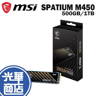 MSI 微星 SPATIUM M450 NVMe SSD M.2硬碟 PCIe 4.0 500GB/1TB 光華