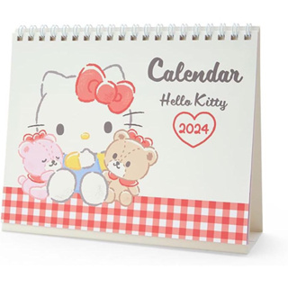 日本製 Sanrio 2024 Hello Kitty 凱蒂貓 KT貓 線圈桌曆 行事曆 日曆 月曆 桌曆 上掀式 年曆
