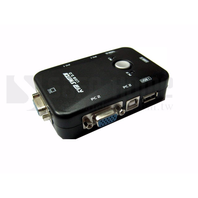 【Safehome】USB KVM 1對2 手動切換器 可用一組螢幕、鍵盤、滑鼠操作兩台電腦 SKU102