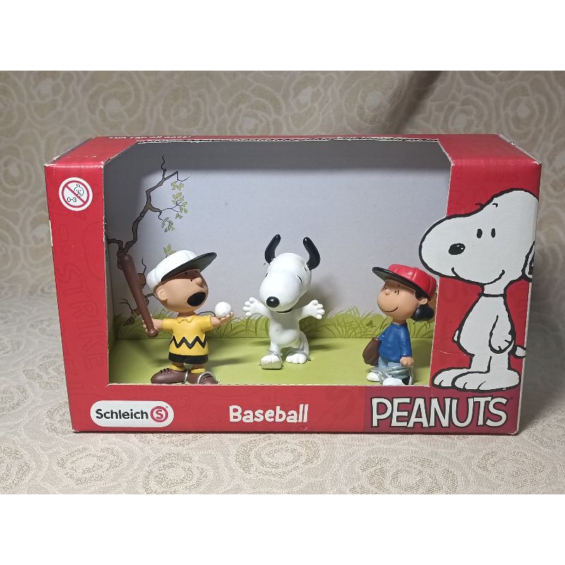 Schleich 德製 史奴比 查理布朗 露西 棒球 場景 公仔 Peanuts Snoopy Baseball