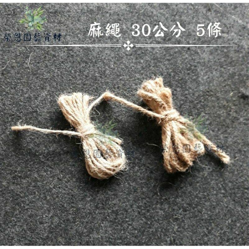 麻繩30公分5條 2mm 3mm 綁東西用 【榮恩園藝資材】