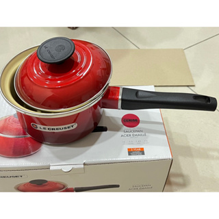 全新 Le Creuset 琺瑯醬汁鍋14cm(櫻桃紅) LC琺瑯醬汁鍋