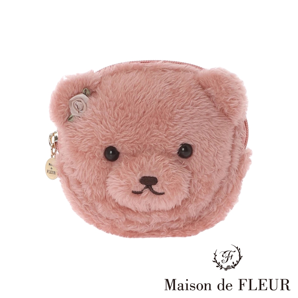 Maison de FLEUR 10週年系列玫瑰小熊限定色零錢袋(8S33FTJ0400)