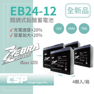 CSP進煌 EB24-12 x4顆(箱）銀合金膠體電池 強效版 等同6-DZM-20.電動車電池 12V24Ah