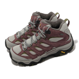 Merrell 戶外鞋 Moab 3 Mid GTX 女鞋 粉 灰 防水 黃金大底 037496