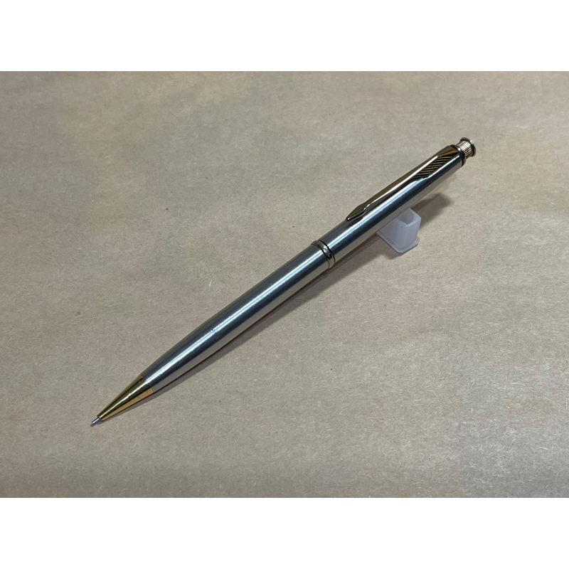 派克自動鉛筆，0.5mm，全鋼桿，金夾金環。