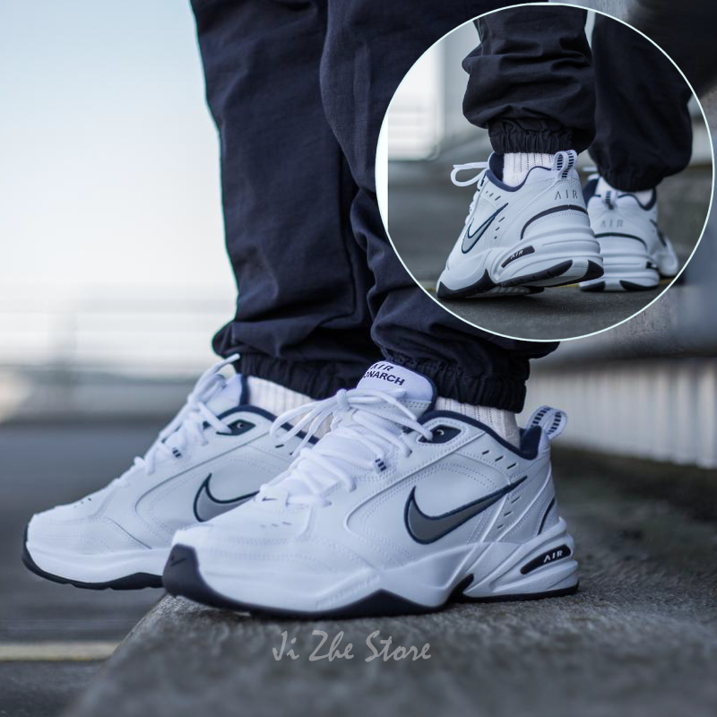 【吉喆】現貨↘ Nike Air Monarch IV 白藍 銀勾 皮革 老爹鞋 訓練鞋 運動鞋 415445-102