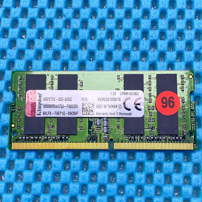 含稅價 Kingston金士頓 DDR4 2666 16GB 筆電記憶體 原廠終保 KVR26S19D8/16 測試良品