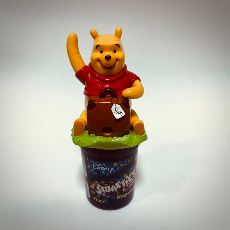 Disney迪士尼小熊維尼聰明豆桶 糖果機 置物桶smarties minis 雀巢食玩 美式玩具 老玩具
