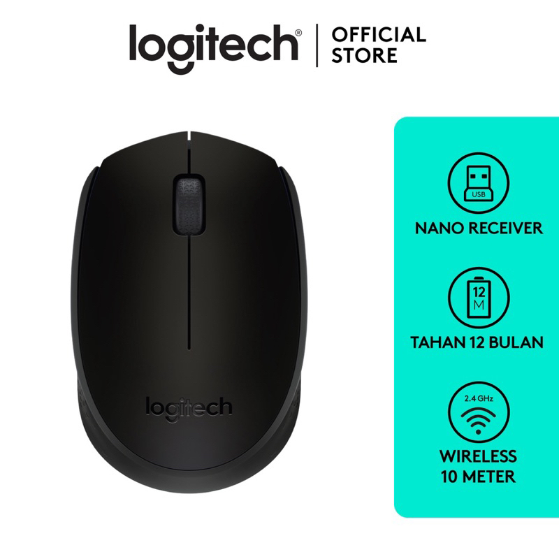 瑞士科技電子品牌 logitech B170 Wireless Mouse - 黑色無線滑鼠