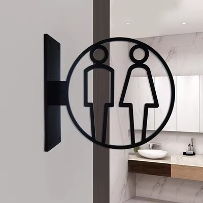 創意指示牌 壓克力3D側裝創意男女廁所衛生間 洗手間提示引導標誌牌 廁所牌
